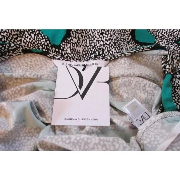 DVF Diane von Furstenberg Oblixe Cheetah Island Parakeet shift dress green new 6 - Picture 4 of 4